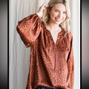 Bronze Copper Leopard Top